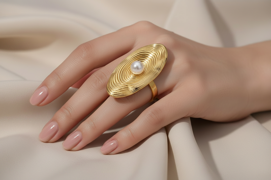 Anillo Golden Pearl | Acero Inoxidable 304