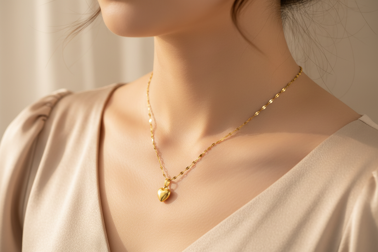 Collar Corazón Glow | Acero Inoxidable 304 Chapado en Oro