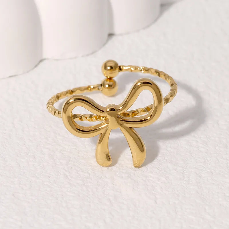 Anillo Lazo Dorado Ajustable | Acero Inoxidable 304