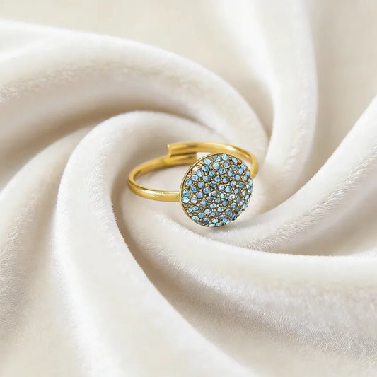 Anillo Aurora Brillante | Acero Inoxidable 304 Chapado en Oro 18K