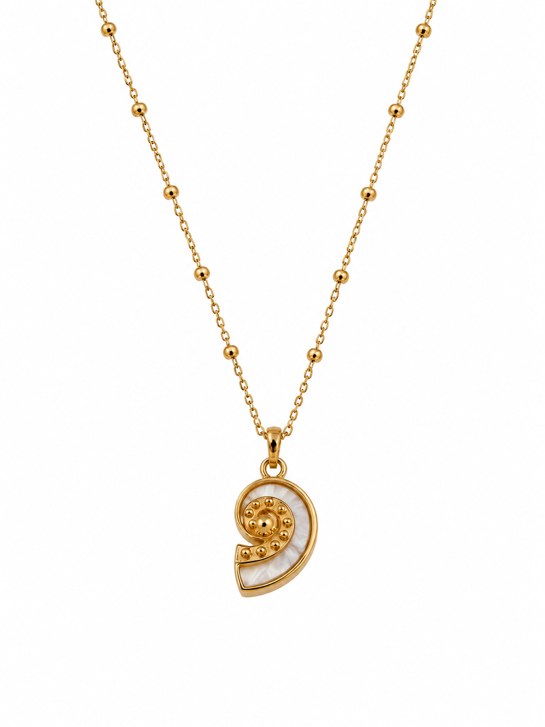 Collar Caracola Nácar Dorada | Colección Tesoros de Verano