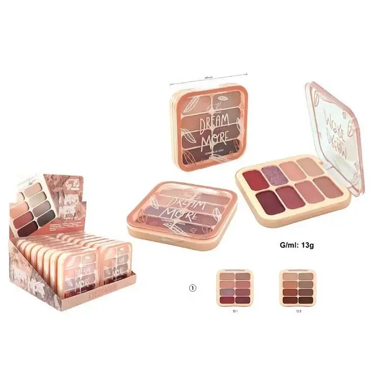 Paleta de sombras de Ojos  *Dream More* - 8 tonos Nude y Brillantes  Easy Paris
