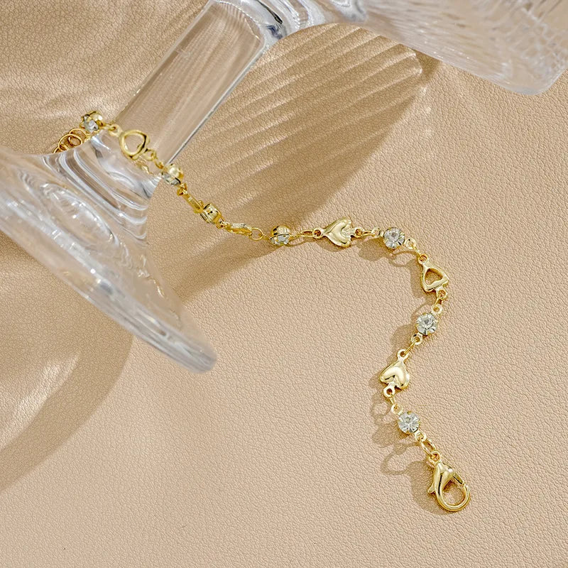 Pulsera Golden Love | Corazones y Circonitas Doradas