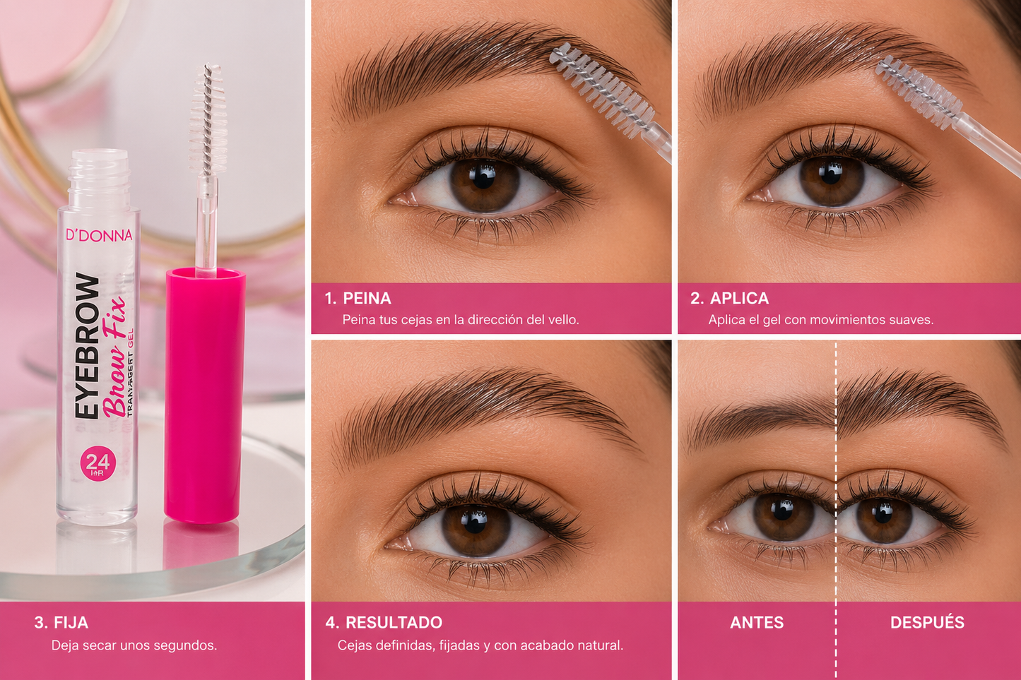 Máscara de cejas EYEBROW GEL BROW FIX - D'DONNA