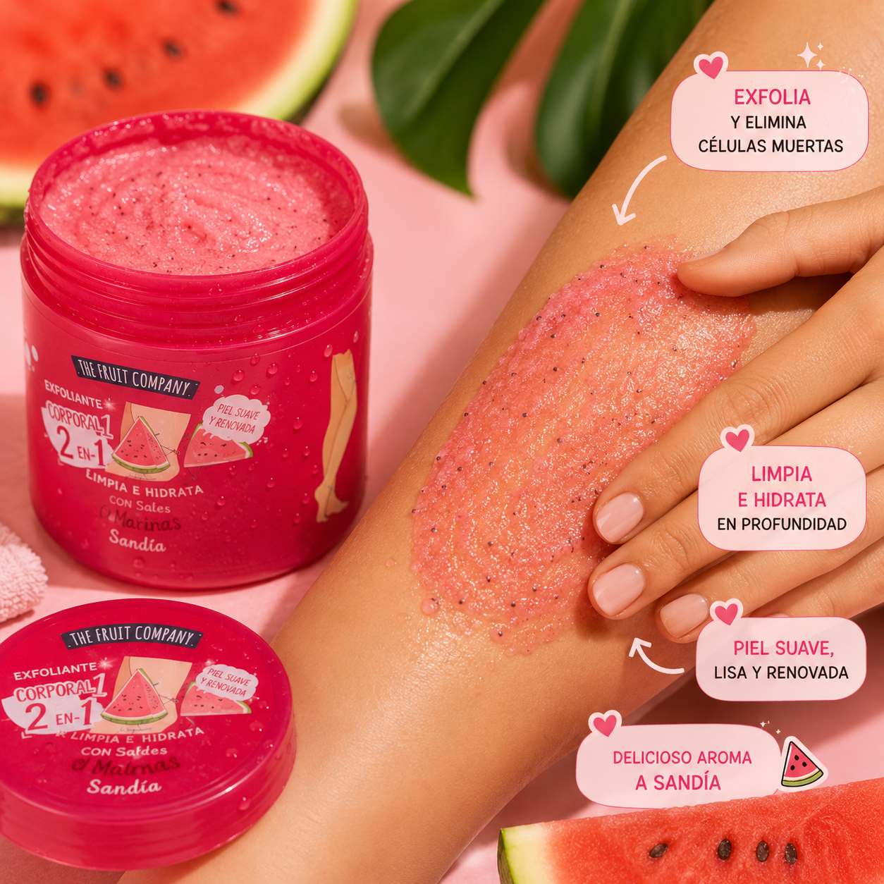 Exfoliante Corporal 2 en 1 Sandía The Fruit Company | Exfolia y Jabona