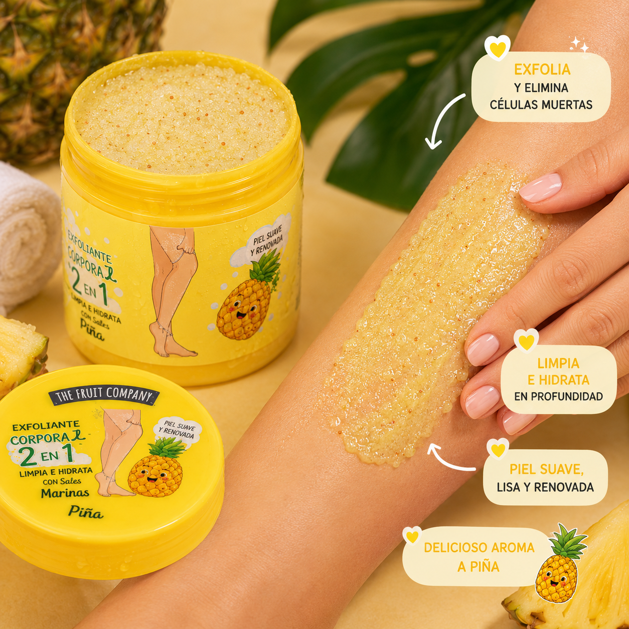 Exfoliante Corporal 2 en 1 Piña The Fruit Company | Exfolia y Jabona