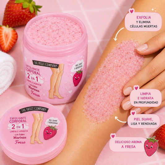 Exfoliante Corporal 2 en 1 Fresa The Fruit Company | Frésame Mucho