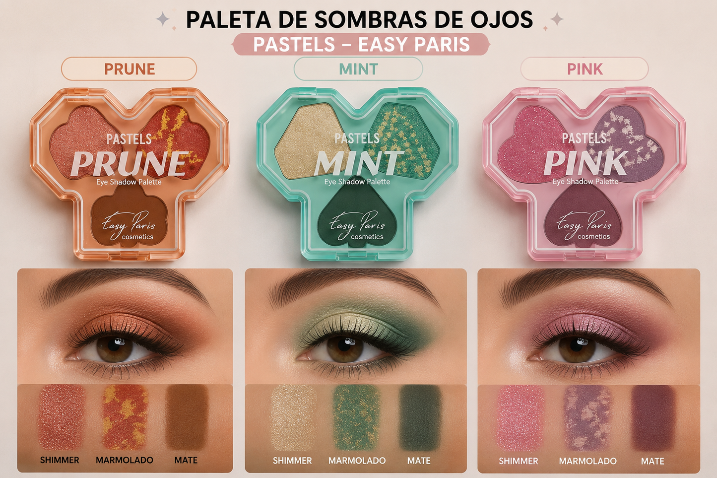 Paleta sombra de ojos Pastels Mint - EASY PARIS