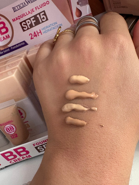Maquillaje Fluido BB Cream SPF15 Alta Cobertura - LETICIA WELL