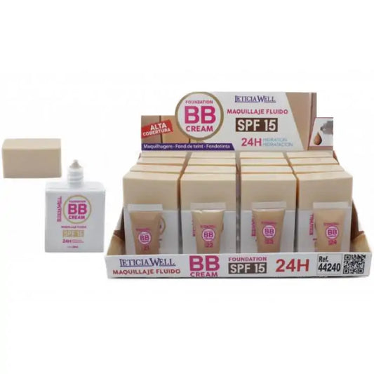 Maquillaje Fluido BB Cream SPF15 Alta Cobertura - LETICIA WELL
