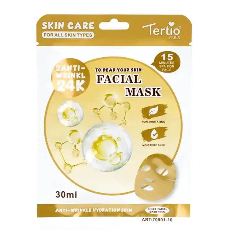 Mascarilla Facial 24K Gold Antiedad 30ml | TERTIO Paris