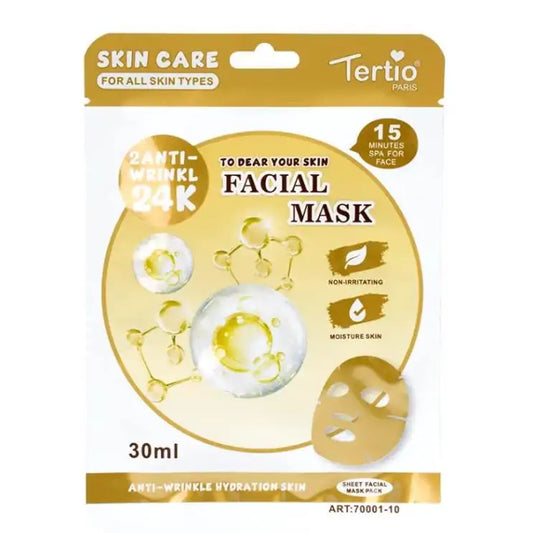 Mascarilla Facial 24K Gold Antiedad 30ml | TERTIO Paris