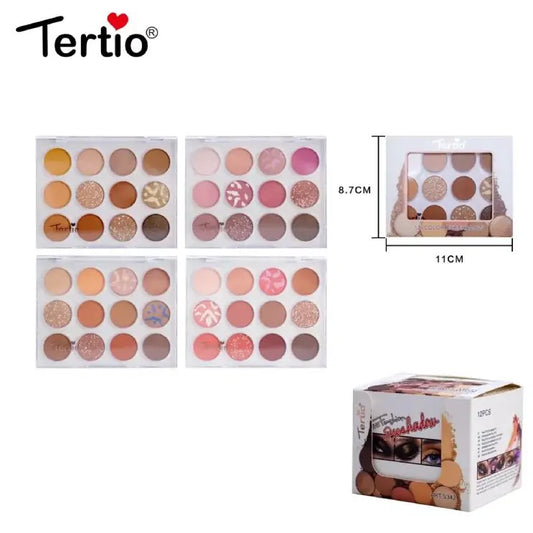 Paleta de Sombras de Ojos 12 Tonos Mates y Brillantes | The Fashion Eyeshadow Tertio