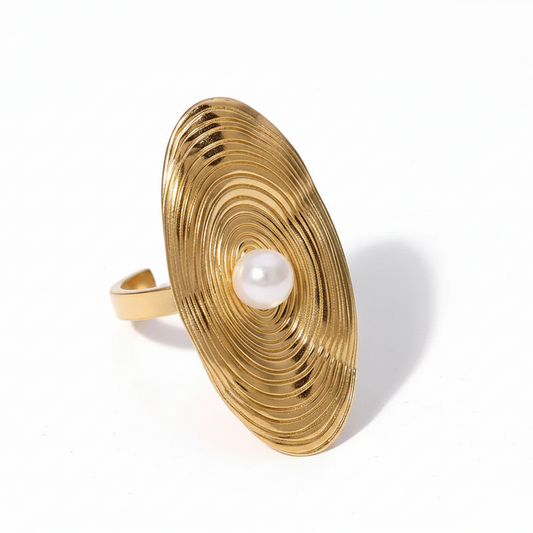 Anillo Golden Pearl | Acero Inoxidable 304