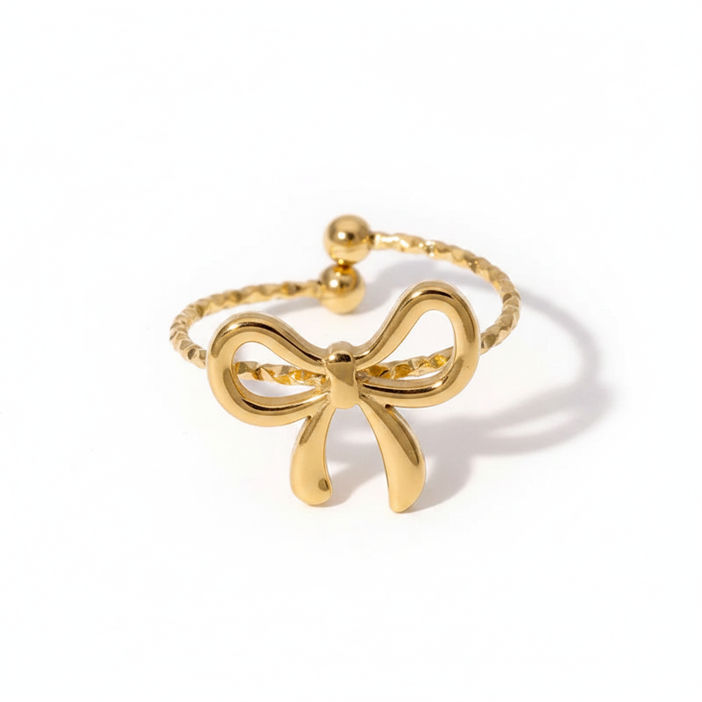 Anillo Lazo Dorado Ajustable | Acero Inoxidable 304