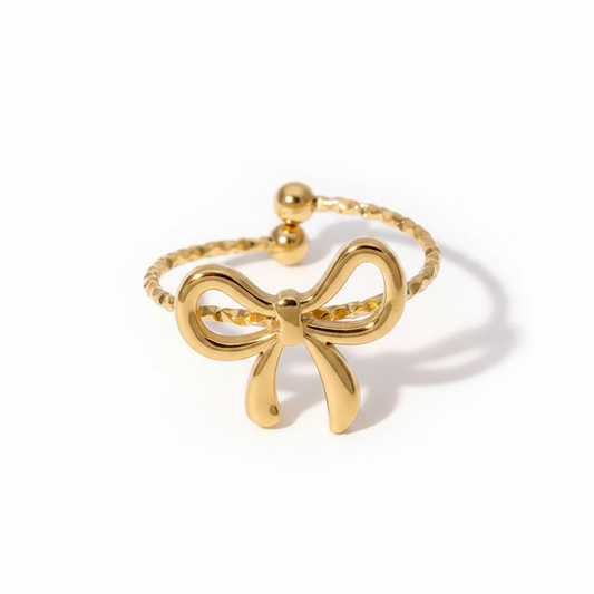 Anillo Lazo Dorado Ajustable | Acero Inoxidable 304