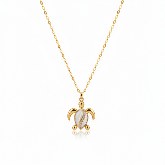 Collar Tortuga Nácar Dorada | Colección Tesoros de Verano