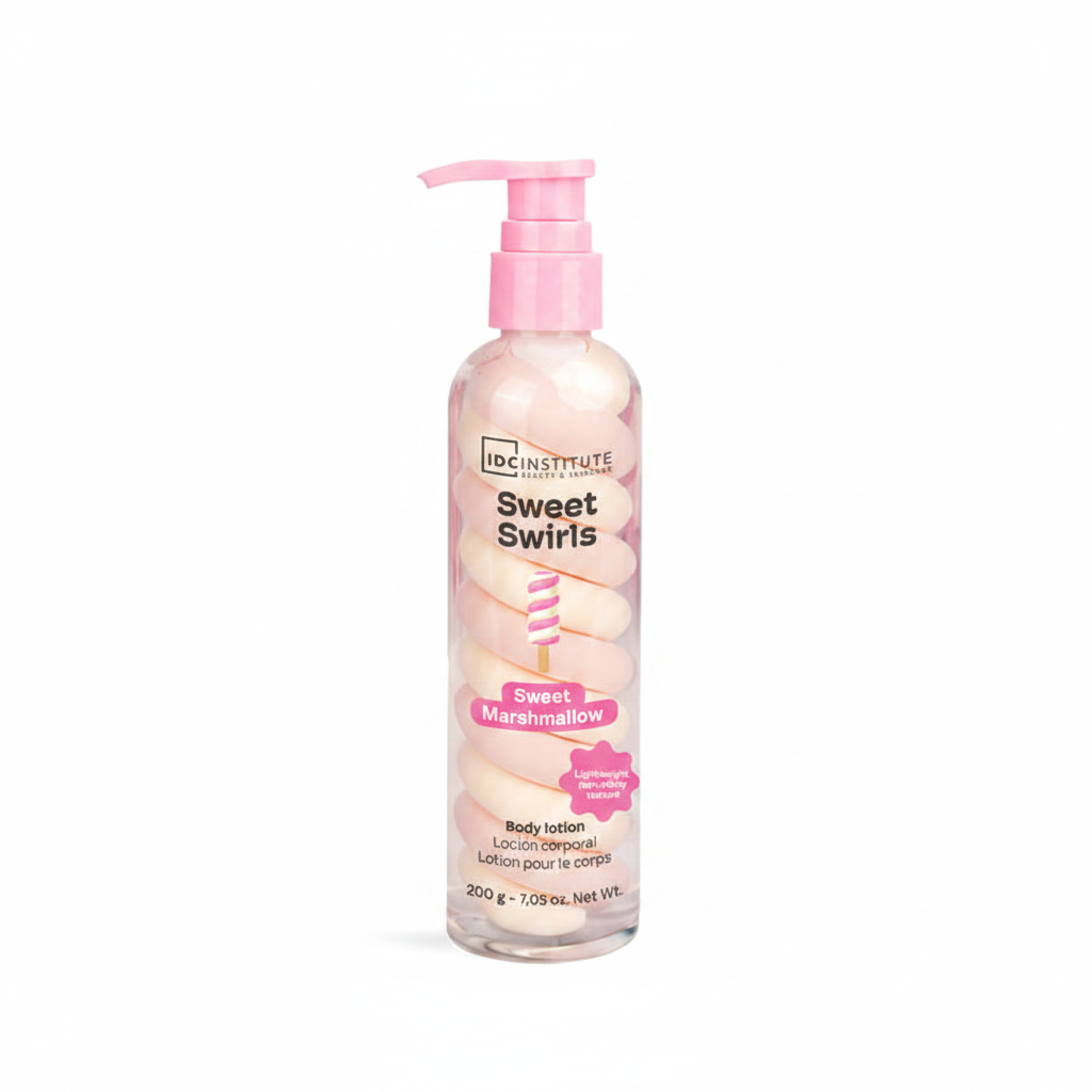 Crema Corporal Sweet Swirls Marshmallow IDC Institute fondo blanco