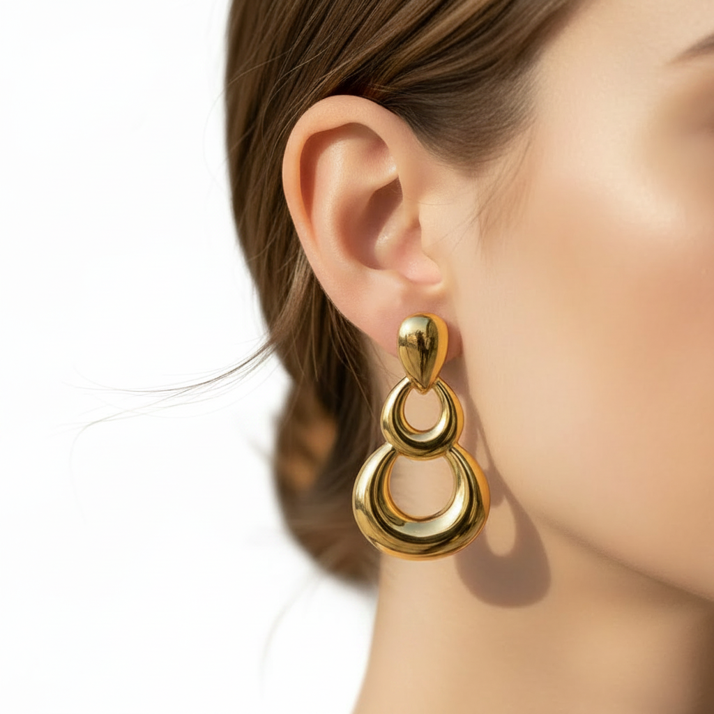 Pendientes Geométricos Dorados | Acero Inoxidable 304