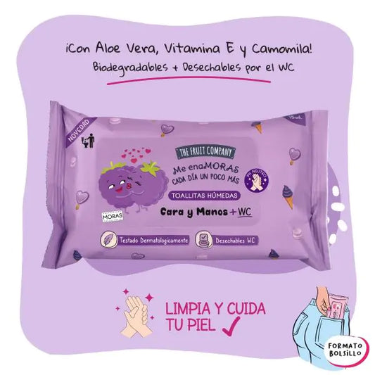 Toallitas húmedas cara y manos Aroma moras - THE FRUIT COMPANY